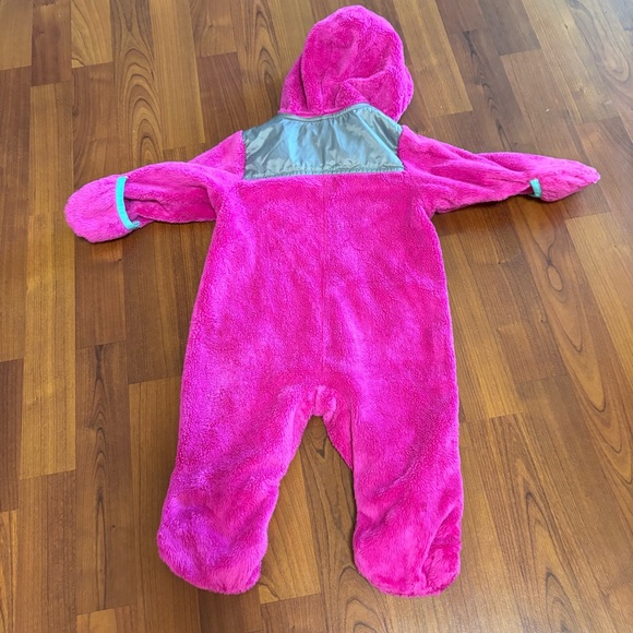 The North Face Pink and Teal Infant Fleece Bunting - Picture 3 of 4